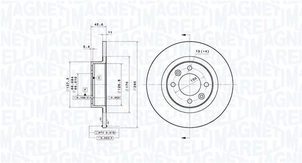 MAGNETI MARELLI féktárcsa - 360406207001 - TothCarparts