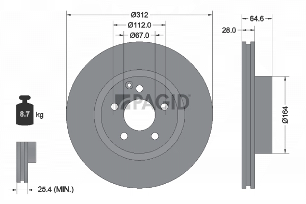 PAGID féktárcsa - 54153NHC - TothCarparts