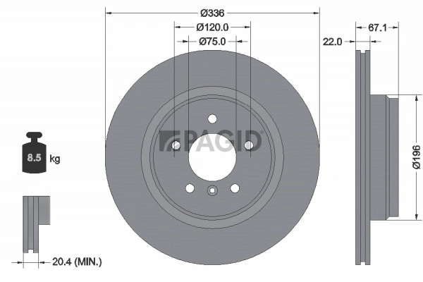 PAGID féktárcsa - 54379NHC - TothCarparts