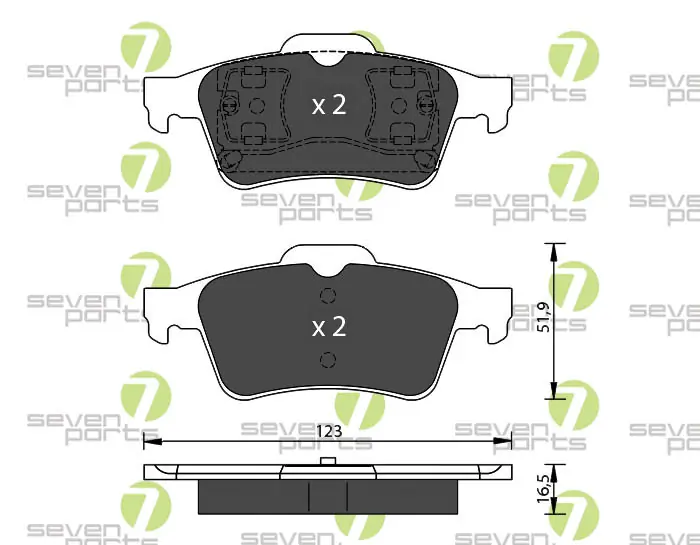 7 SEVEN PARTS fékbetétkészlet, tárcsafék - SVP23290 - TothCarparts