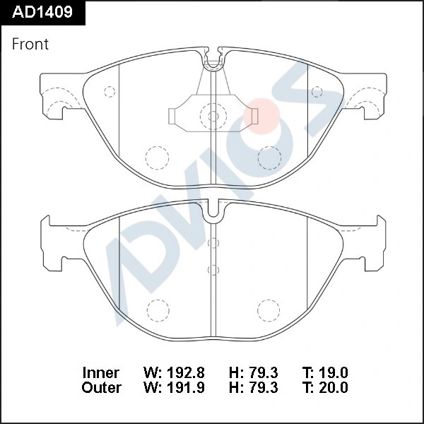 ADVICS fékbetétkészlet, tárcsafék - AD1409 - TothCarparts