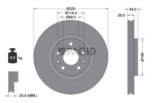 PAGID féktárcsa - 54954NC - TothCarparts