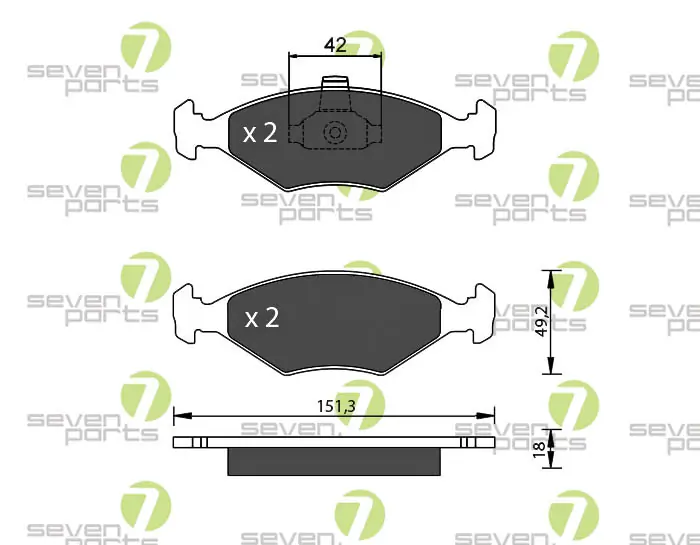 7 SEVEN PARTS fékbetétkészlet, tárcsafék - SVP20761 - TothCarparts