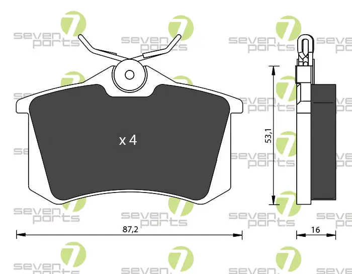 7 SEVEN PARTS fékbetétkészlet, tárcsafék - SVP14351 - TothCarparts