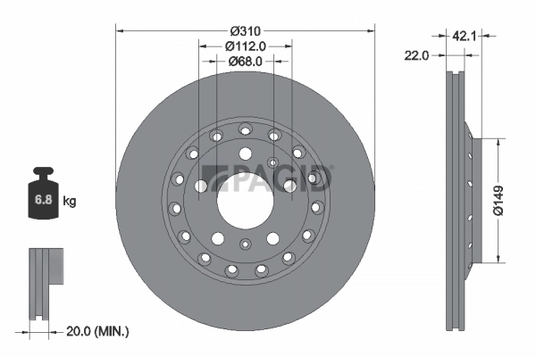 PAGID féktárcsa - 54523NC - TothCarparts