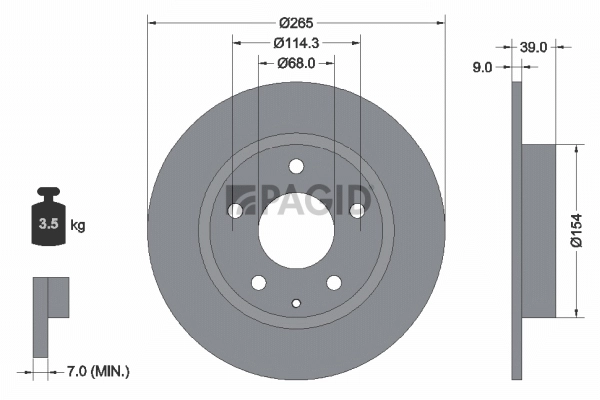PAGID féktárcsa - 55677NC - TothCarparts