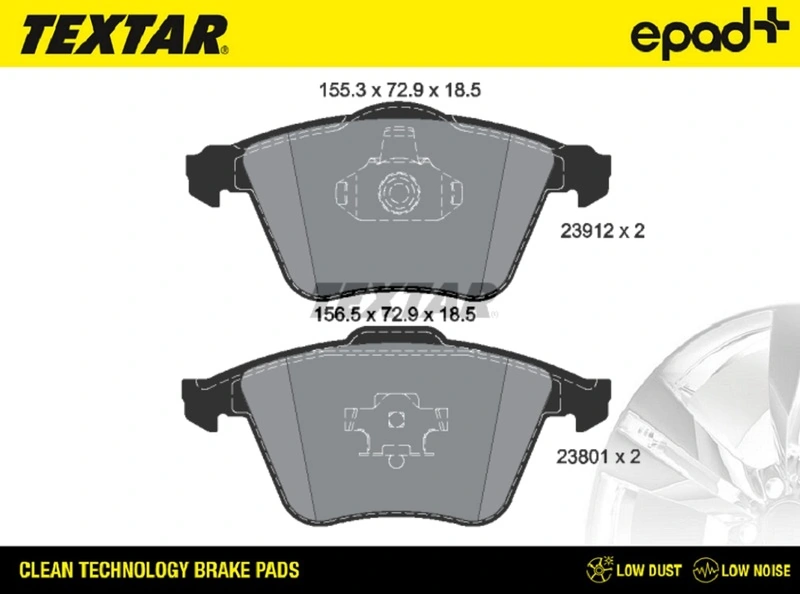 TEXTAR fékbetétkészlet, tárcsafék - 2391201CP - TothCarparts