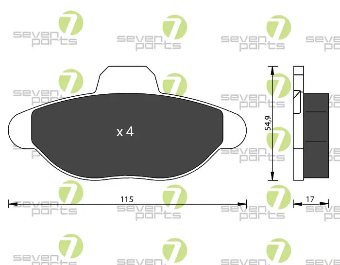 7 SEVEN PARTS fékbetétkészlet, tárcsafék - SVP14950 - TothCarparts
