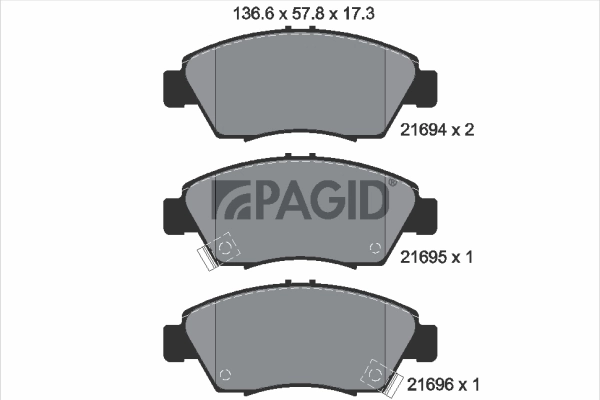 PAGID fékbetétkészlet, tárcsafék - T3018N - TothCarparts