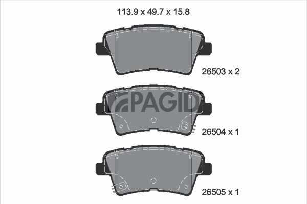 PAGID fékbetétkészlet, tárcsafék - T2942N - TothCarparts