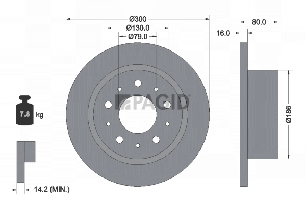 PAGID féktárcsa - 54576N - TothCarparts