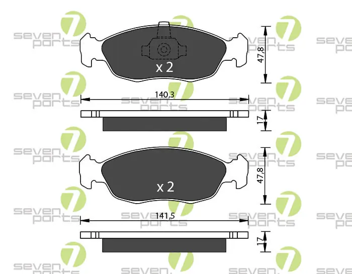 7 SEVEN PARTS fékbetétkészlet, tárcsafék - SVP18030 - TothCarparts