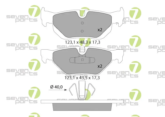 7 SEVEN PARTS fékbetétkészlet, tárcsafék - SVP23080 - TothCarparts