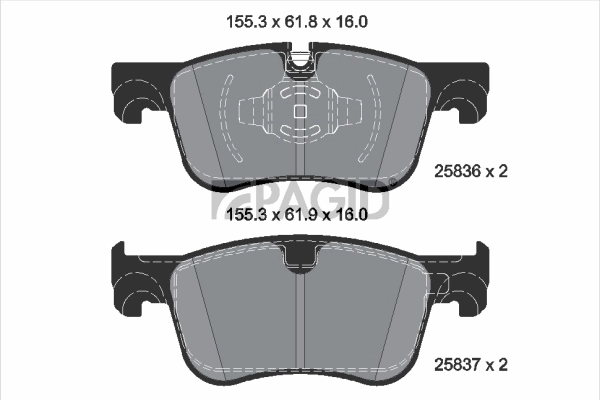 PAGID fékbetétkészlet, tárcsafék - T2930N - TothCarparts