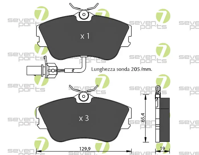 7 SEVEN PARTS fékbetétkészlet, tárcsafék - SVP15851 - TothCarparts
