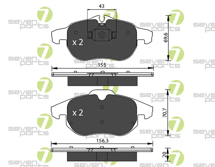 7 SEVEN PARTS fékbetétkészlet, tárcsafék - SVP21810 - TothCarparts