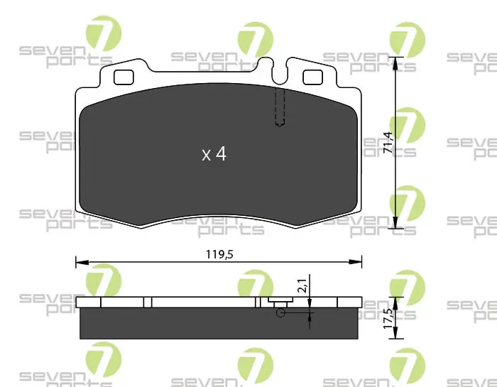 7 SEVEN PARTS fékbetétkészlet, tárcsafék - SVP22070 - TothCarparts