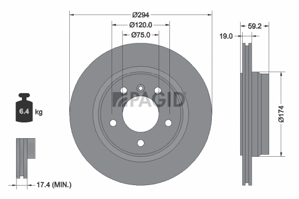 PAGID féktárcsa - 50449NC - TothCarparts