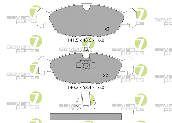7 SEVEN PARTS fékbetétkészlet, tárcsafék - SVP14741 - TothCarparts