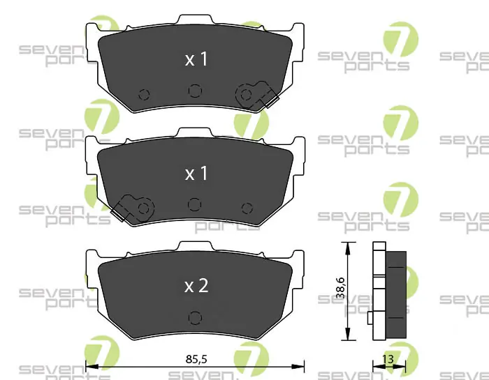 7 SEVEN PARTS fékbetétkészlet, tárcsafék - SVP16660 - TothCarparts