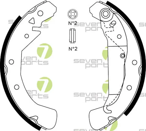 7 SEVEN PARTS fékpofakészlet - SVG10548 - TothCarparts