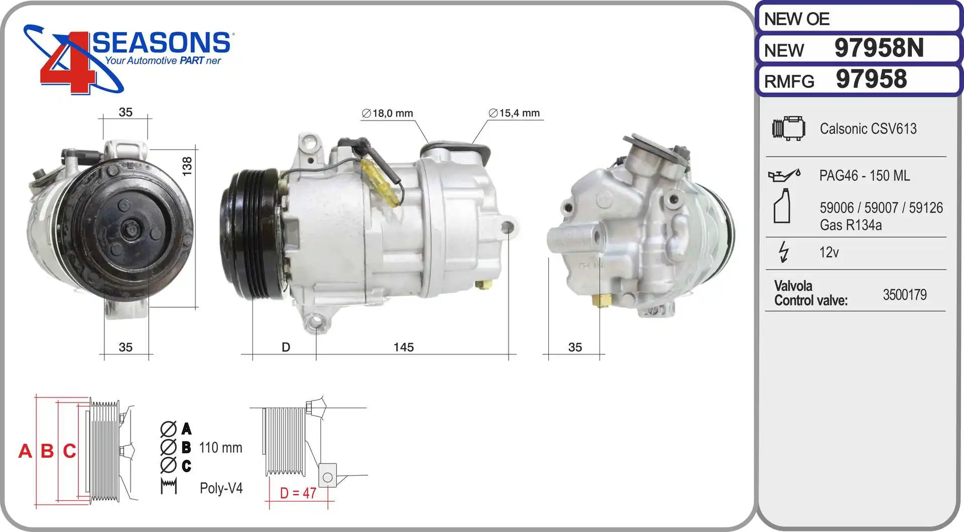AHE kompresszor, klíma - 97958N - TothCarparts