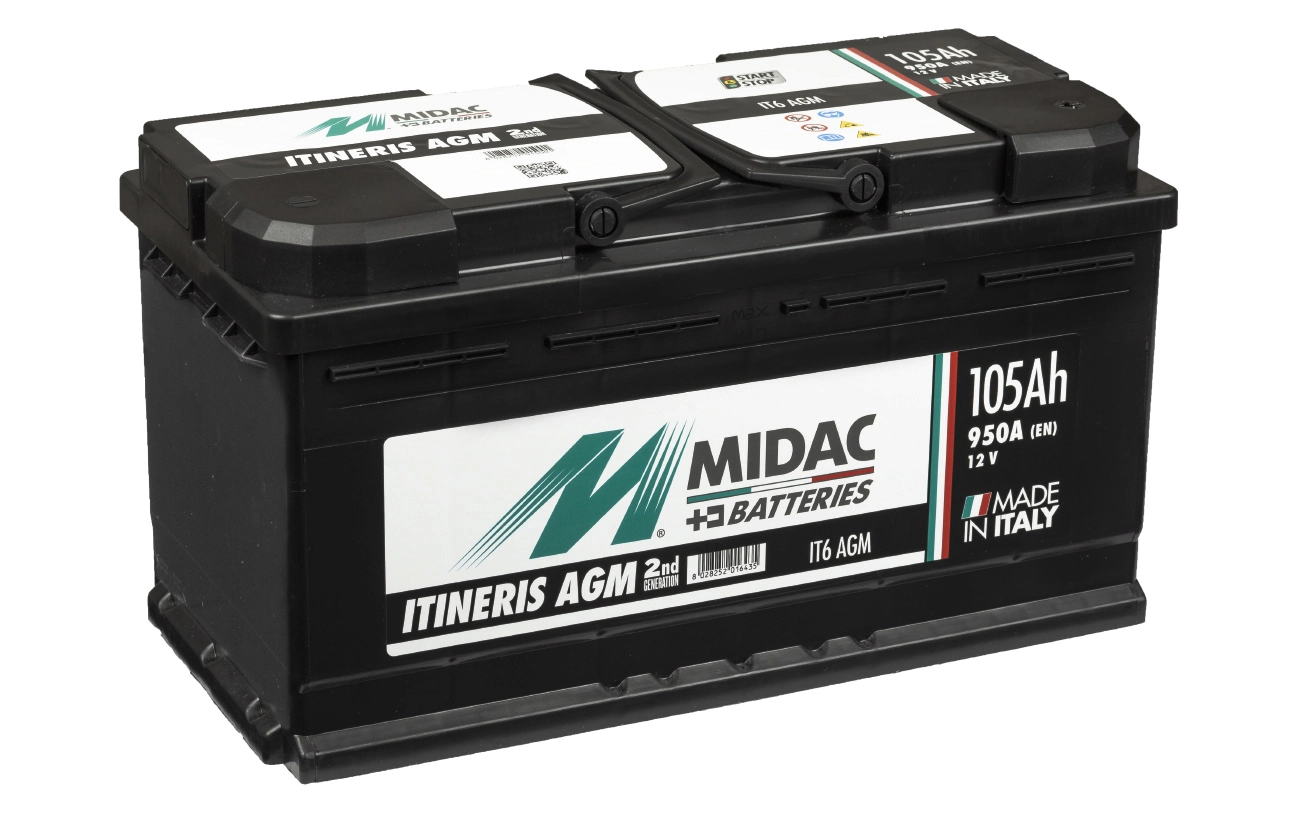 MIDAC S.p.A. Indító akkumulátor - IT6 AGM - TothCarparts