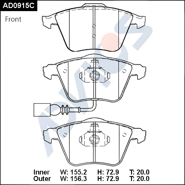 ADVICS fékbetétkészlet, tárcsafék - AD0915C - TothCarparts