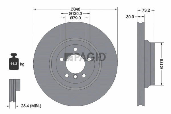 PAGID féktárcsa - 54553NHC - TothCarparts