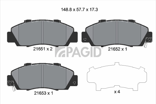 PAGID fékbetétkészlet, tárcsafék - T3016N - TothCarparts