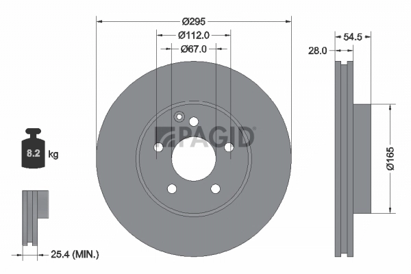 PAGID féktárcsa - 54152NHC - TothCarparts