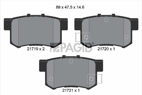 PAGID fékbetétkészlet, tárcsafék - T3017N - TothCarparts