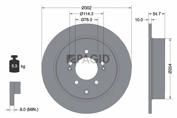 PAGID féktárcsa - 55949NC - TothCarparts