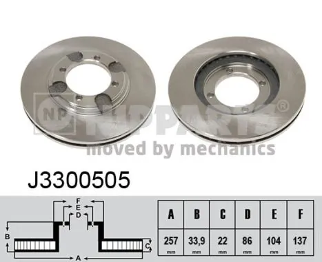 NIPPARTS féktárcsa - J3300505 - TothCarparts
