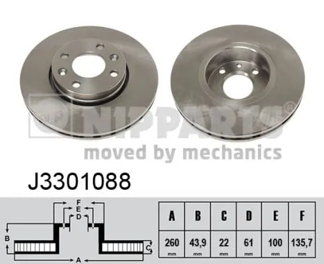 NIPPARTS féktárcsa - J3301088 - TothCarparts