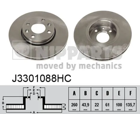 NIPPARTS féktárcsa - J3301088HC - TothCarparts