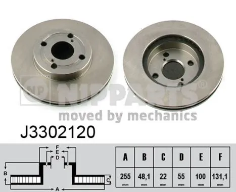 NIPPARTS féktárcsa - J3302120 - TothCarparts