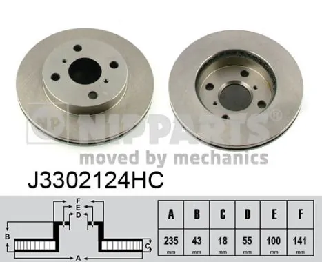 NIPPARTS féktárcsa - J3302124HC - TothCarparts
