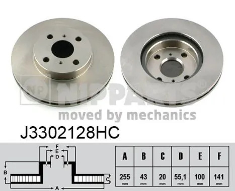 NIPPARTS féktárcsa - J3302128HC - TothCarparts