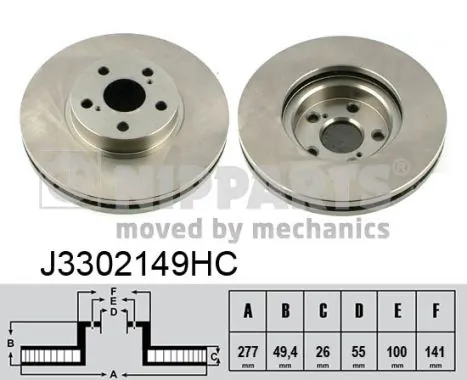 NIPPARTS féktárcsa - J3302149HC - TothCarparts