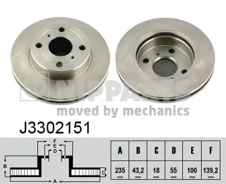 NIPPARTS féktárcsa - J3302151 - TothCarparts
