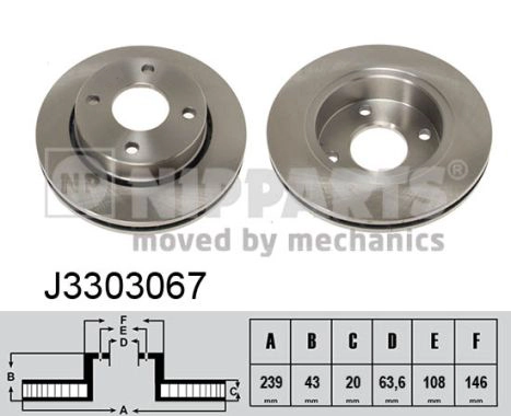 NIPPARTS féktárcsa - J3303067 - TothCarparts