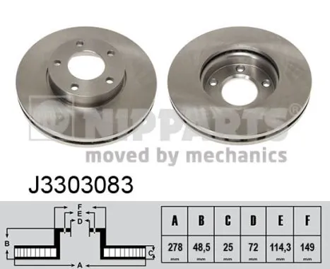 NIPPARTS féktárcsa - J3303083 - TothCarparts