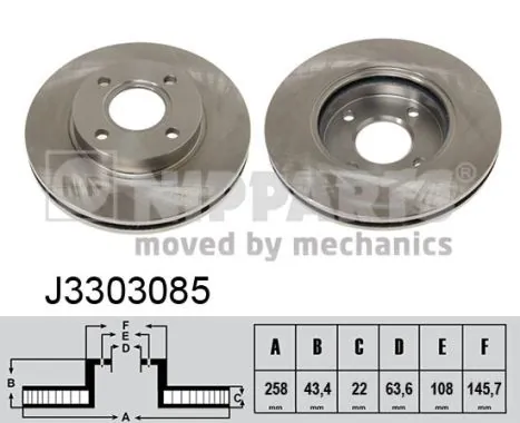 NIPPARTS féktárcsa - J3303085 - TothCarparts