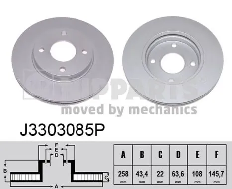 NIPPARTS féktárcsa - J3303085P - TothCarparts