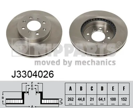 NIPPARTS féktárcsa - J3304026 - TothCarparts