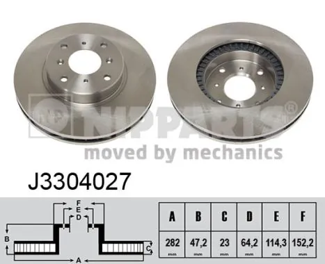 NIPPARTS féktárcsa - J3304027 - TothCarparts