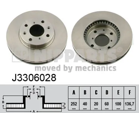 NIPPARTS féktárcsa - J3306028 - TothCarparts