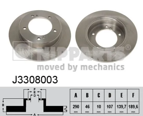 NIPPARTS féktárcsa - J3308003 - TothCarparts
