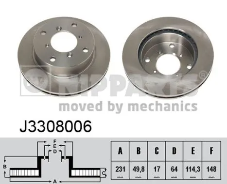NIPPARTS féktárcsa - J3308006 - TothCarparts